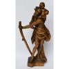 Skulptur Figur Holz Linde handgeschnitzt Heiliger Christophorus 1950/ 60 H 52 cm