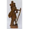 Skulptur Figur Holz Linde handgeschnitzt Heiliger Christophorus 1950/ 60 H 52 cm