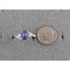 VINTAGE LINDE LINDY CORNFLOWER BLUE STAR SAPPHIRE CREATED RING RD PLATE .925 S/S