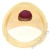 Men&#039;s Large Heavy Florentine Finished 14K Yellow Gold Bezel Linde Star Ruby Ring