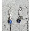 VINTAGE LINDE LINDY CRNFL BLUE STAR SAPPHIRE CREATED LEVER BACK EARRINGS .925 SS