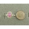 VINTAGE LINDE LINDY DUSKY ROSE STAR SAPPHIRE CREATED HALO RING RD PLT .925 SS #3 small image