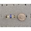 VINTAGE LINDE LINDY CORNFLOWER BLUE STAR SAPPHIRE CREATED RING  YG PLATE .925 SS