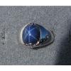 VINTAGE SIGNED LINDE LINDY CRNFLWR BLUE STAR SAPPHIRE CREATED RING RHD P .925 SS