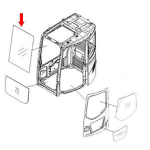 22B-54-17931 Front Upper Glass For Komatsu Excavator PC128US-2-EU PC128US-2-N #1 image