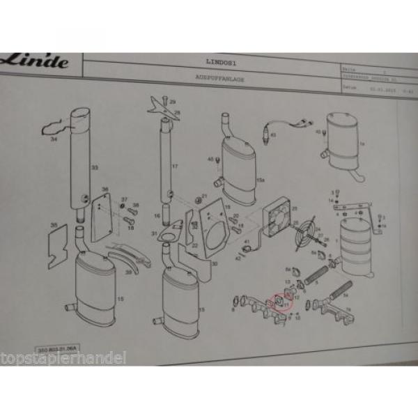 Guarnizione Sistema di scarico Linde no. 0009611023 Tipo H12/15/16/18 BR 330,350 #2 image