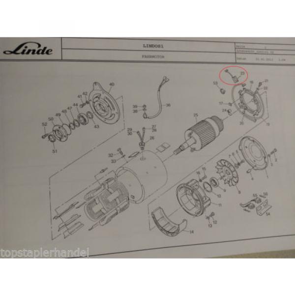 Escobilla de carbón Motor de tracción Linde Nº 0009718116 Tipo E20/25/30 BR 325 #3 image