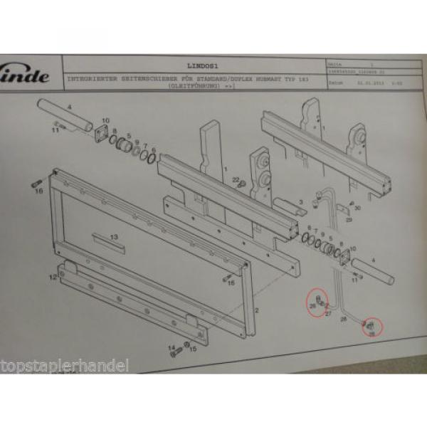 Guarnición para Desplazamiento lateral Cilindro de inclinación Linde 9721001308 #2 image