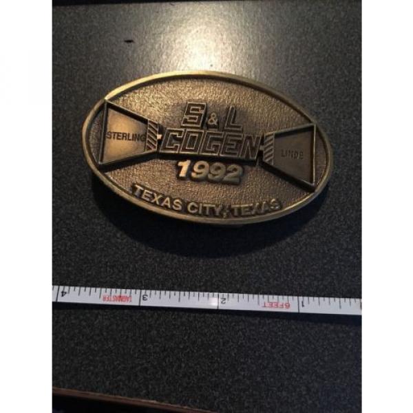 1992 S &amp; L ( Sterling &amp; Linde ) Cogen Texas City Texas Belt Buckle by CD Hit 511 #4 image