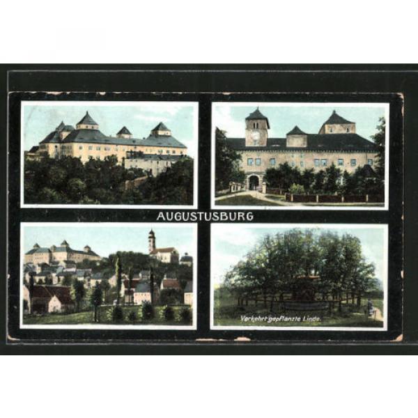 alte AK Augustusburg, Verkehrt gepflanzte Linde und Schloss #1 image