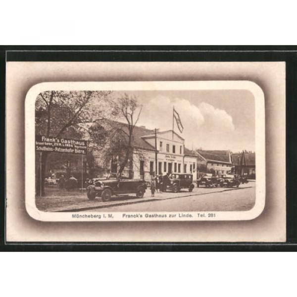 tolle AK Müncheberg, Autos vor Franck´s Gasthaus zur Linde 1930 #1 image