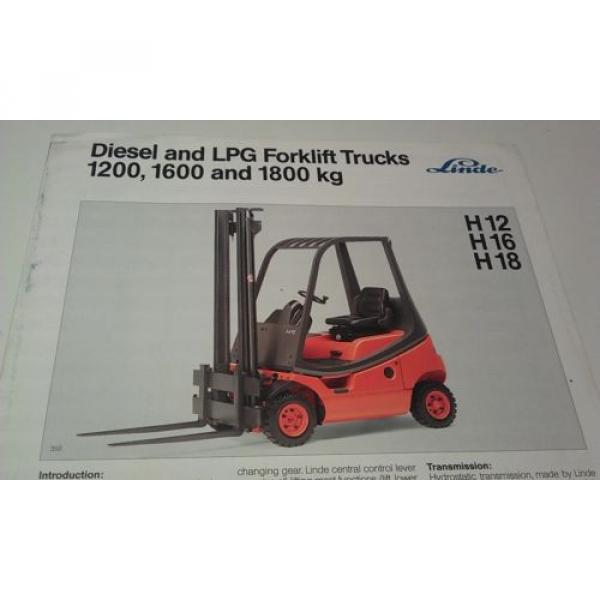 1989 LINDE FORK LIFT TRUCKS Orig Sales Brochures #1 image