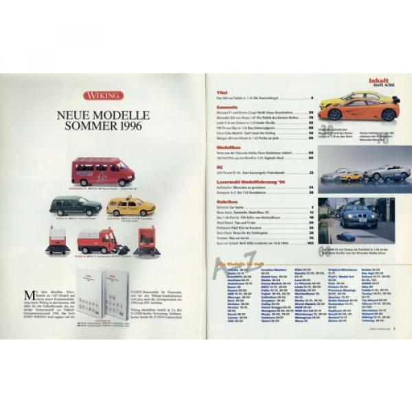 Zeitschrift Modell Fahrzeug 4 96 1996 Coca Cola Fiat 500 Morgan 4/4 Linde E16 VW #3 image