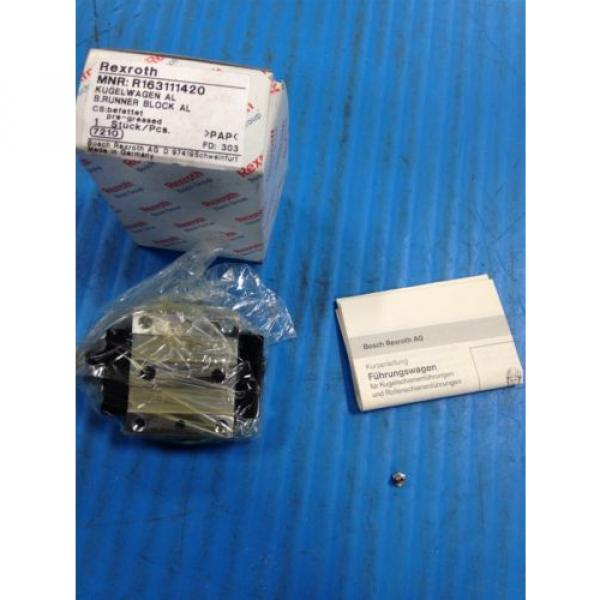 Origin REXROTH R163111420 RUNNER BLOCK BALL CARRIAGE LINEAR BEARING U4 #1 image