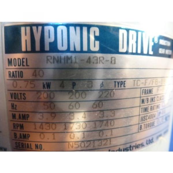 SUMITOMO HYPONIC INDUCTION GEAR MOTOR RNHM1-43R-B RNHM143RB #2 image