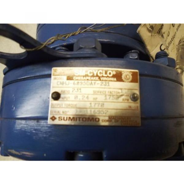 SUMITOMO SM-CYCLO CNHJ-6095DAY-231 GEAR BOX, RATIO 231, 1750 RPM, INPUT HP 024 #2 image