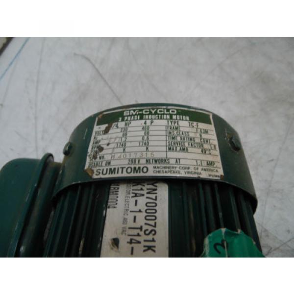 Sumitomo SM-Hyponic Induction Geared Motor, RMH1/4-30L, 60:1 Ratio,  WARRANTY #5 image