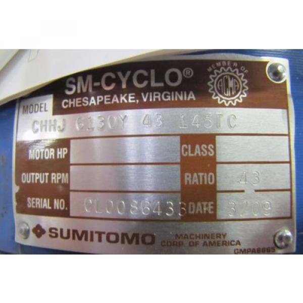 SUMITOMO SM-CYCLO CHHJ 6130Y 43 145TC 43:1 RATIO SPEED REDUCER GEARBOX Origin #2 image