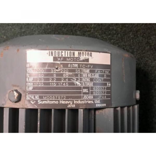 SUMITOMO CYCLO DRIVE CNHM05-4115DB-AV-104 TYPE TC-FV INDUCTION MOTOR 1735RPM Origin #5 image