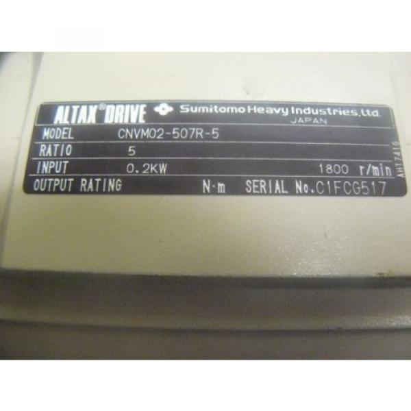 Origin SUMITOMO  ALTAX DRIVE CNVM02-507R-5  200VLT 60HZ 1700RPM 5 TO 1 RATIO TC-FX #3 image