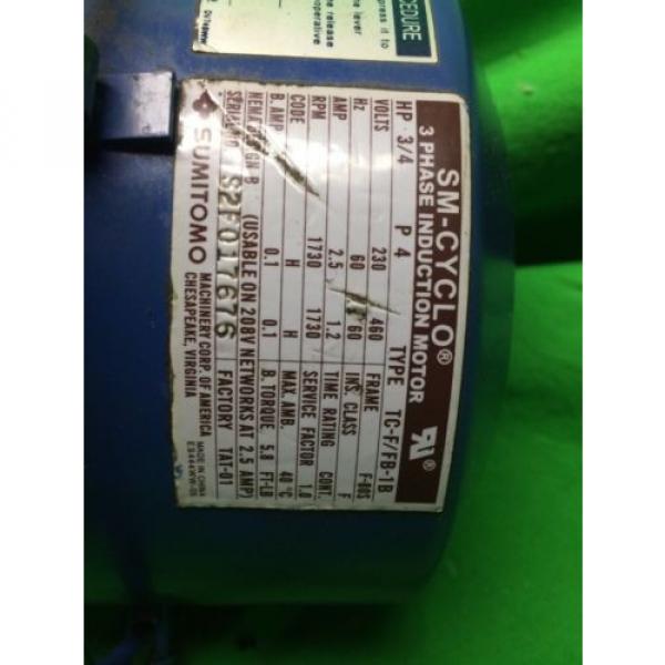 SM-CYCLO TC-F/FB-1B 3-PHASE INDUCTION MOTOR SUMITOMO CNHM-08-4095YA-B-21 #3 image