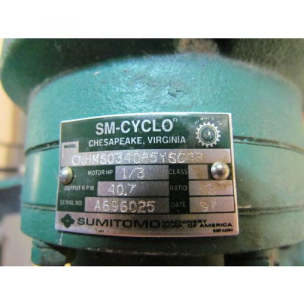 SUMITOMO; SM-CYCLO 1Ph Motor; Model S-TC-F; 1/3HP; 115/230 Volts; W/43:1 Ratio #3 image